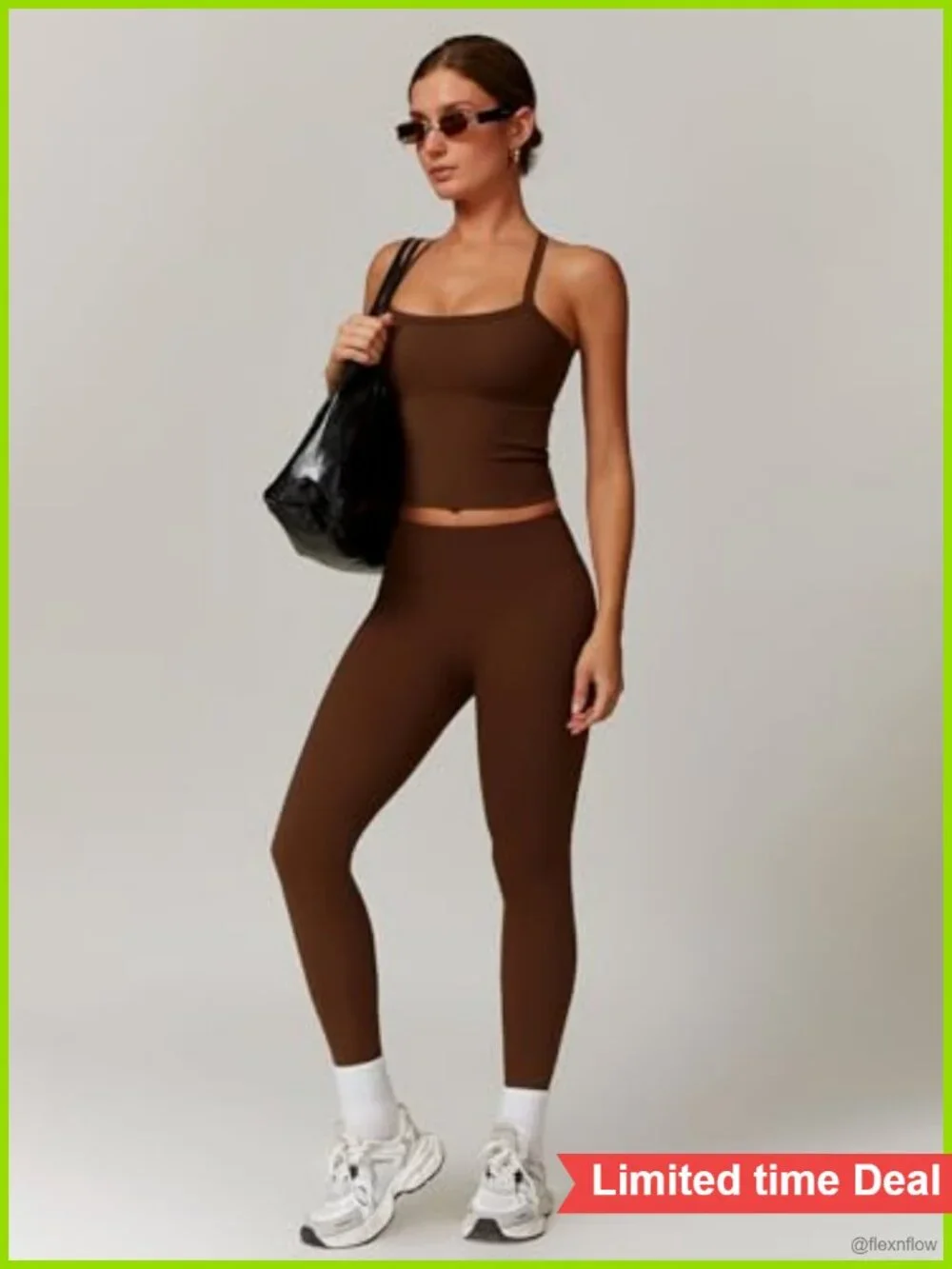 Women's 2 Piece Workout Set Sports Bra Tank Top High Waist Leggings